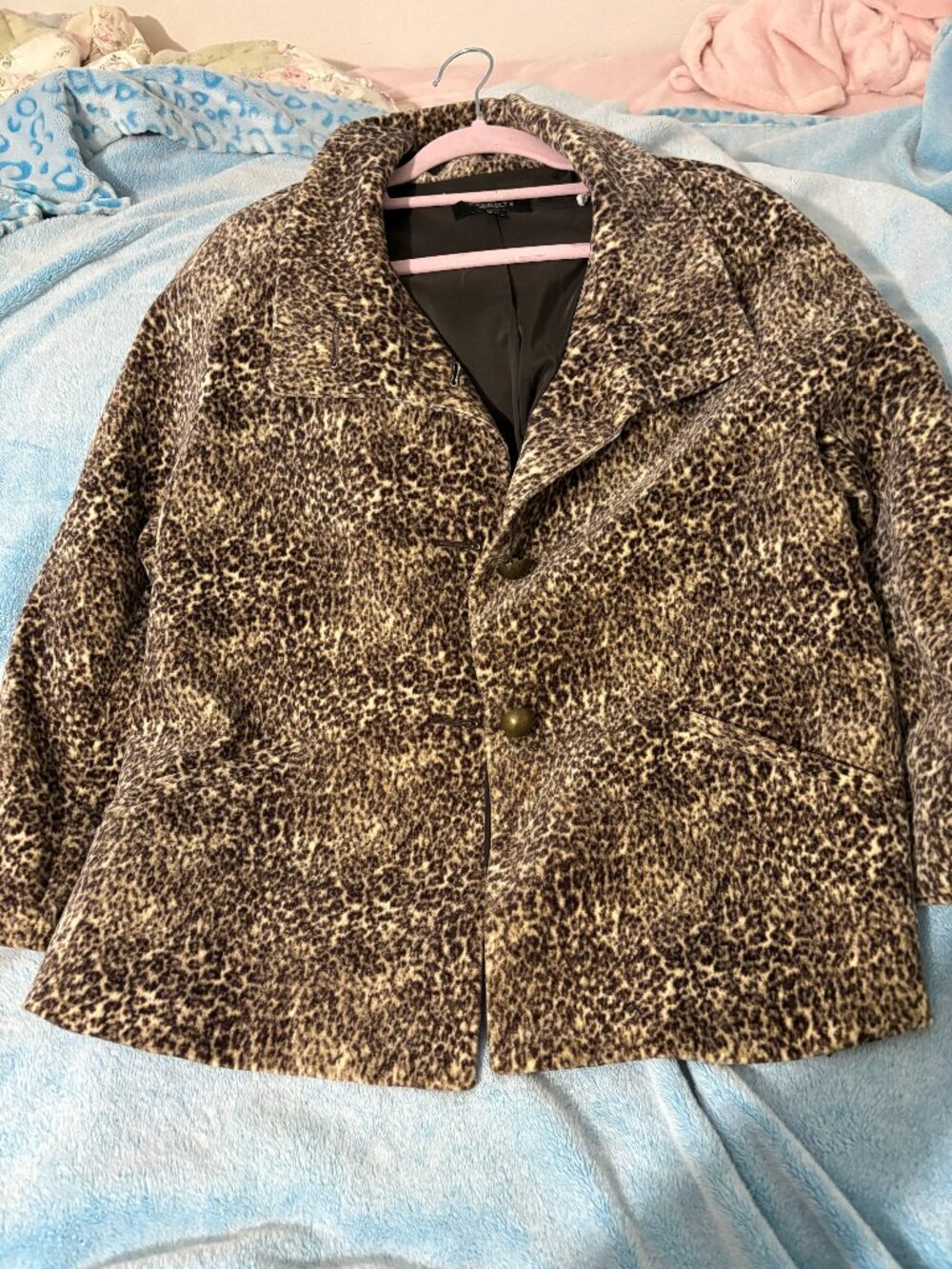Talbots Leopard Print Jacket Womens Size 12 Brown Animal Print Crop Blazer